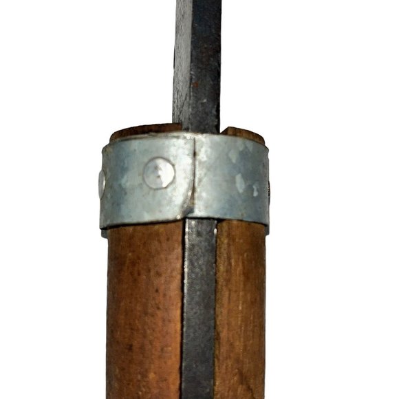 2 Antique Primitive Woodworking Wood Lathe Chisel Tools 12" & 16" User or Decor - Picture 8 of 9